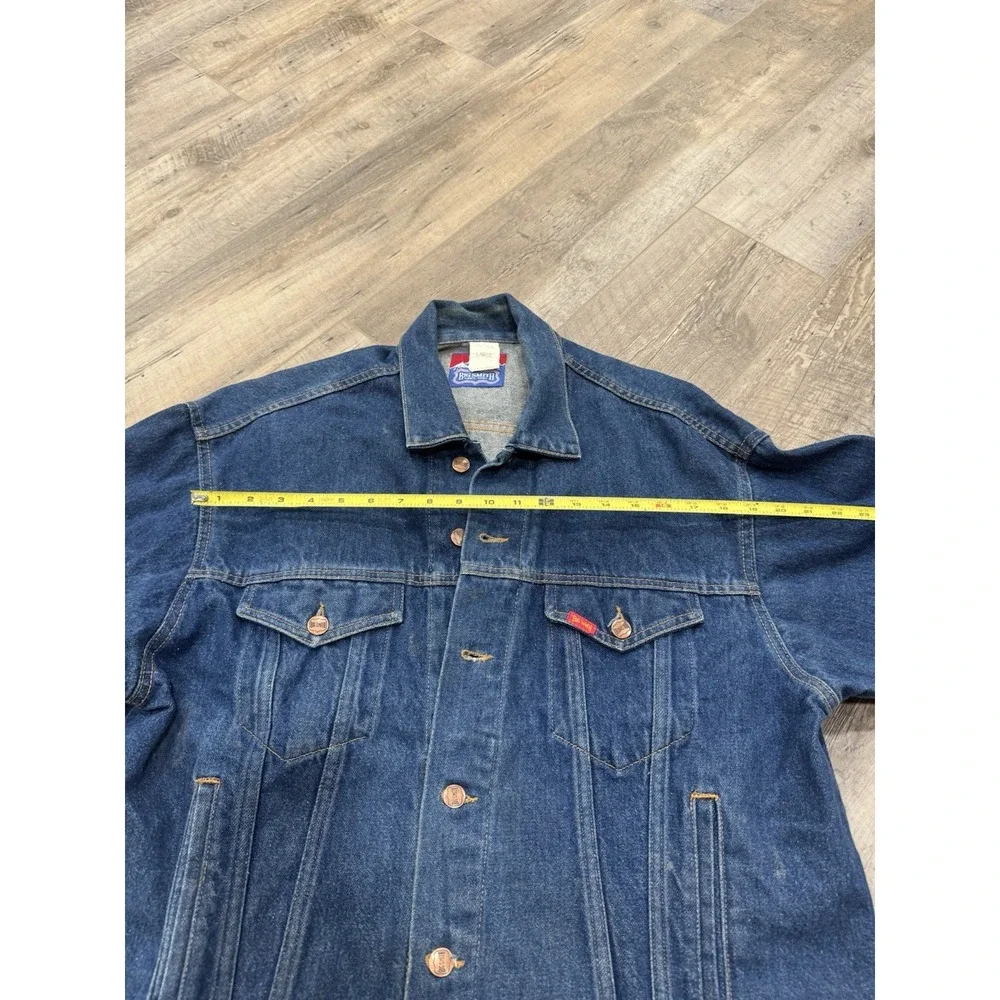 VTG 70s Mens Big Smith Dark Denim Chore‎ Coat Barn Jacket Large Made USA